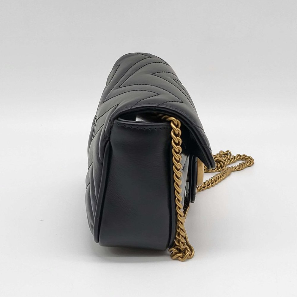 100% Authentic Gucci GG Marmont Super Mini Black Shoulder Bag - Picture 6 of 14